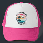 Family Reunion Logo | Trucker Hat<br><div class="desc">Fun custom trucker hat to commemorate your tropical vacation, family reunion, bachelor or bachelorette party, etc. Features vibrant beach scene with palm trees. A perfect way to commemorate that amazing trip or party. Customize trip/event/family name, location and year.</div>