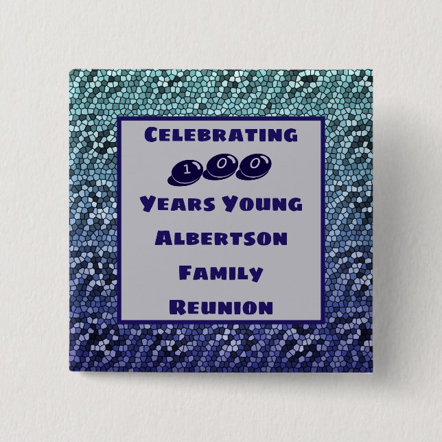 Family Reunion Milestone Birthday Celebration 2 Inch Square Button (Front)