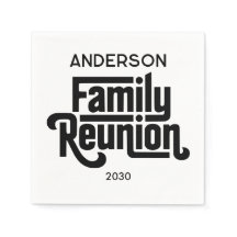 Family Reunion Minimalist Black White Personalized