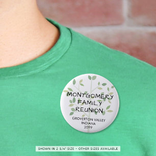 Family Reunion Modern Family Tree Personalized 2 Inch Round Button