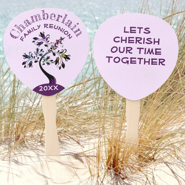 Family Reunion Modern Multicolor Floral Tree Hand Fan (Creator Uploaded)