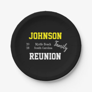 Family Reunion Modern Typography Party Paper Plate