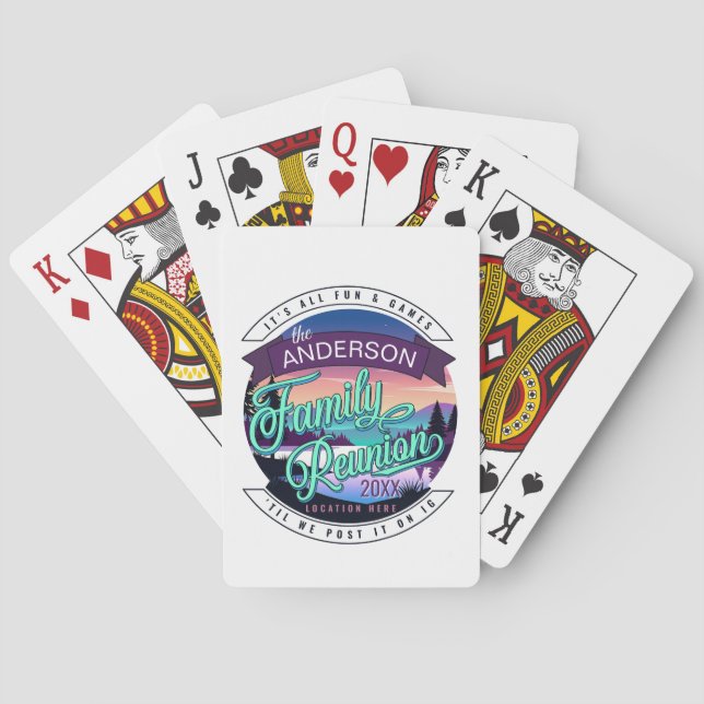 Family Reunion Mountain Lake Landscape Dk ID1126 Playing Cards (Back)