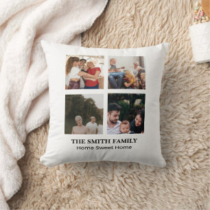 Family Reunion Multi-Photo Collage Personalized Throw Pillow