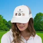 Family reunion name monogram photo collage trucker hat<br><div class="desc">Personalize and add your monogram letter,  family name,  and family reunion year.  Black coloured letters. Add 3 of your own photos.
This cap is also available in our store with the monogram only.</div>