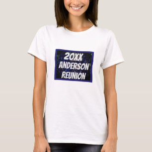 Family Reunion Navy Blue Abstract Keepsake T-Shirt