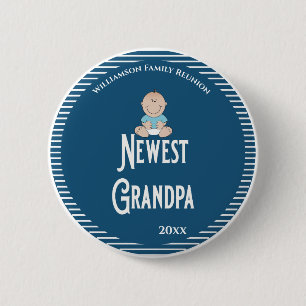 Family Reunion Newest Grandpa It's A Boy! 2 Inch Round Button
