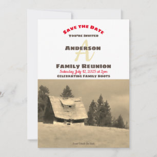 Family Reunion Old Homestead Invitation Save Date