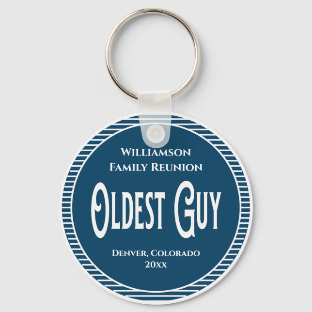 Family Reunion Oldest Guy Award Keychain (Front)