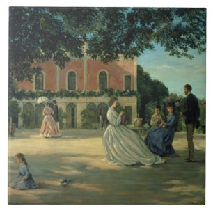 Family Reunion on the Terrace at Meric, 1867 Tile