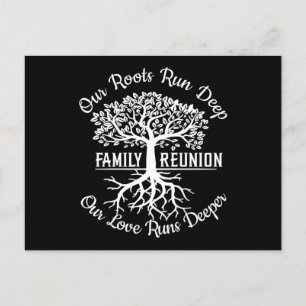 Family Reunion Our Roots Run Deep Tree Postcard