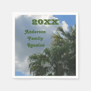 Family Reunion Palm Tree Tropical Beach Trip Napkin