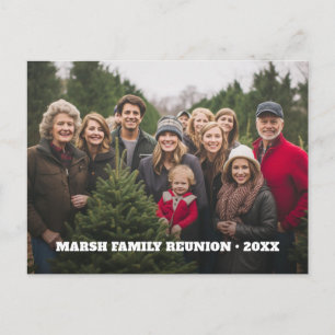 Family Reunion Panoramic Photo with Type Holiday Postcard