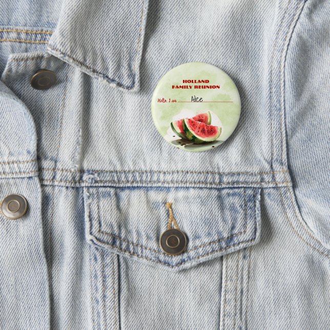 Family Reunion Park Cookout Watermelon Button (In Situ)
