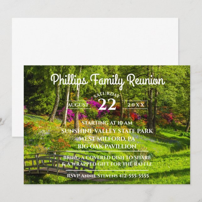 Family Reunion Park Invitation (Front/Back)
