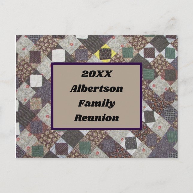 Family Reunion Patchwork Quilt Photo Invitation (Devant)