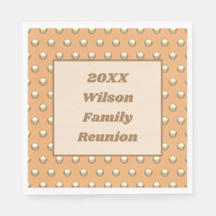 Family Reunion Peach Gold Polka Dot Napkin