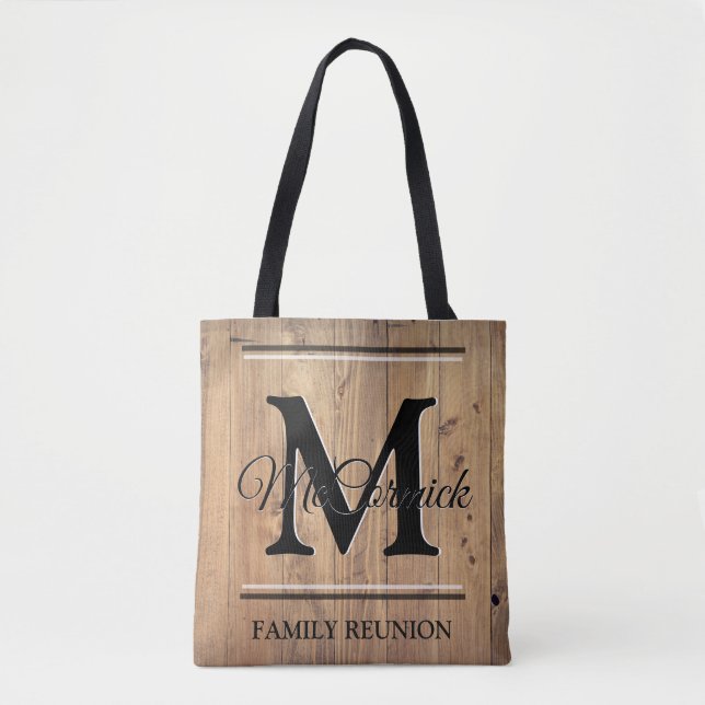 Family Reunion Personalized Canvas Fabric Tote Bag (Front)