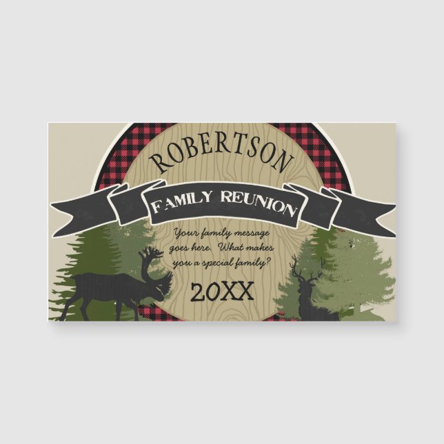 Family Reunion Personalized Magnets Woodland Deer (Front)