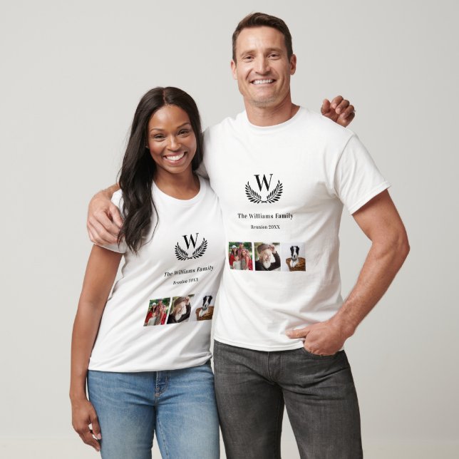 Family reunion photo collage monogram T-Shirt (Unisex)