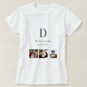Family reunion photo collage monogram T-Shirt