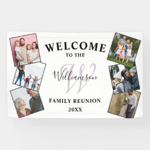Family Reunion Photo & Monogram Welcome Banner