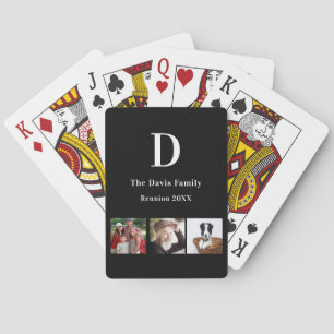Family reunion photo name black playing cards