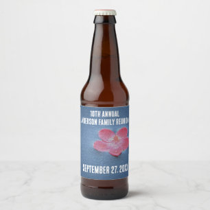Family Reunion Picnic Floral Minimalist Flower Beer Bottle Label