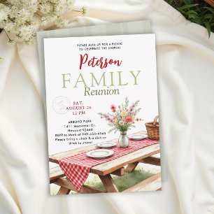 Family Reunion Picnic Hand Drawn Wildflower Modern Invitation