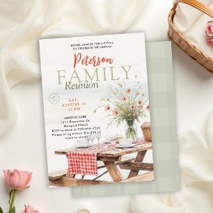 Family Reunion Picnic Outdoors Wildflowers Modern Invitation