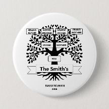 Family Reunion Pin with Custom Family Tree