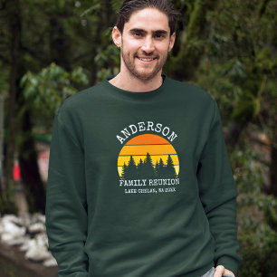 Family Reunion Pine Trees Sunset Green Sweatshirt