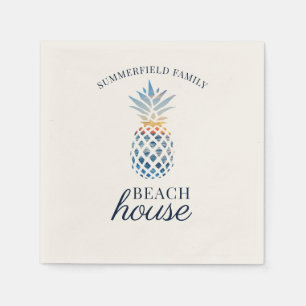 Family Reunion Pineapple Tropical Beach House Napkin