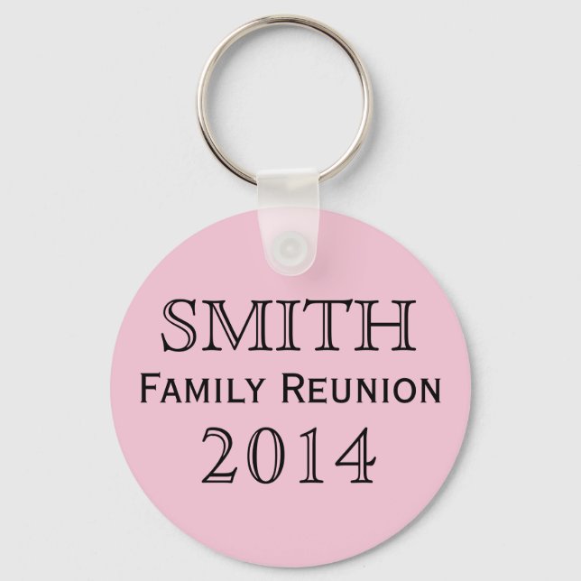Family Reunion Pink Background Keychain (Front)