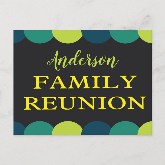 Family Reunion Potluck Picnic Summer Party Postcard (Front)