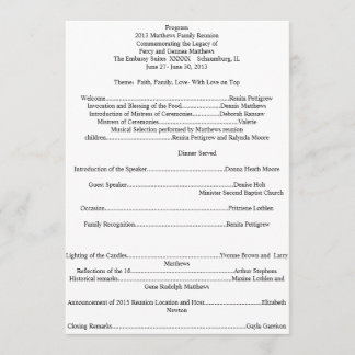 Family Reunion Program