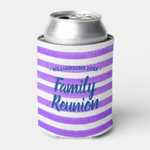 Family Reunion Purple White Stripe Can Cooler