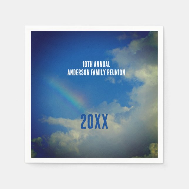 Family Reunion Rainbow Colourful Summer Picinic Napkin (Front)