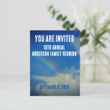 Family Reunion Rainbow Colourful You Are Invited