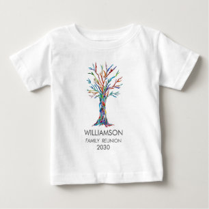 Family Reunion Rainbow Family Tree   Baby T-Shirt