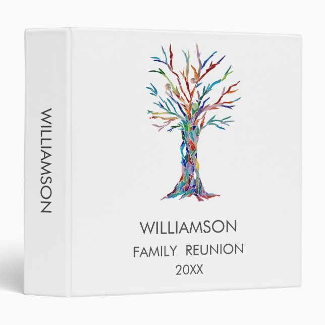 Family Reunion Rainbow Family Tree Binder (Front/Spine)