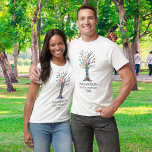 Family Reunion Rainbow Family Tree T-Shirt<br><div class="desc">There is a Family Reunion T-shirt for all the men of the family! These stylish T-shirts are decorated with a family tree in the colours of the rainbow. Customize them with your family name and the year. This unique design is a print of my Family Tree mosaic which was made...</div>