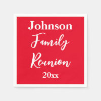 Family Reunion Red and White Name Year Template