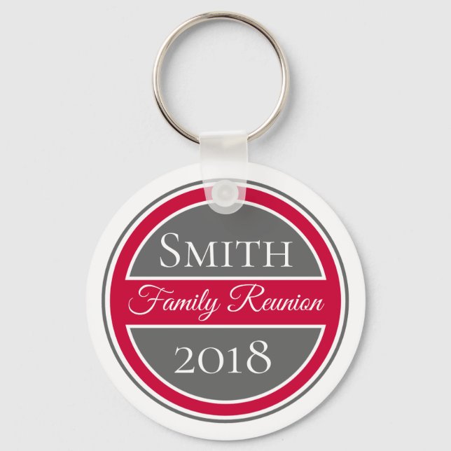 Family Reunion Red Badge Keychain (Front)
