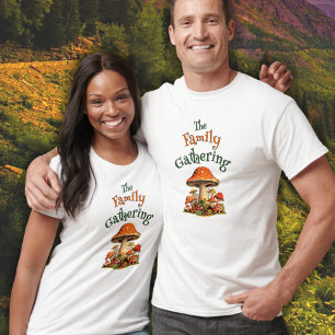 Family Reunion Retro Fun Mushrooms Personalizable  T-Shirt