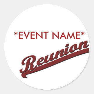 FAMILY REUNION REUNION BANNER TEXT CLASSIC ROUND STICKER