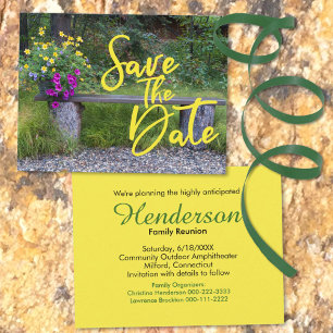 Family Reunion Rustic Floral Replaceable Photo Announcement Postcard