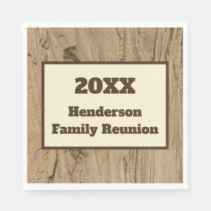 Family Reunion Rustic Nature Pattern Woodgrain Napkin