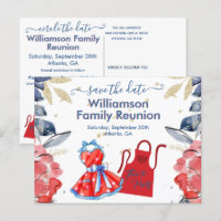 Family Reunion Save the Date BBQ Colourful QR Code
