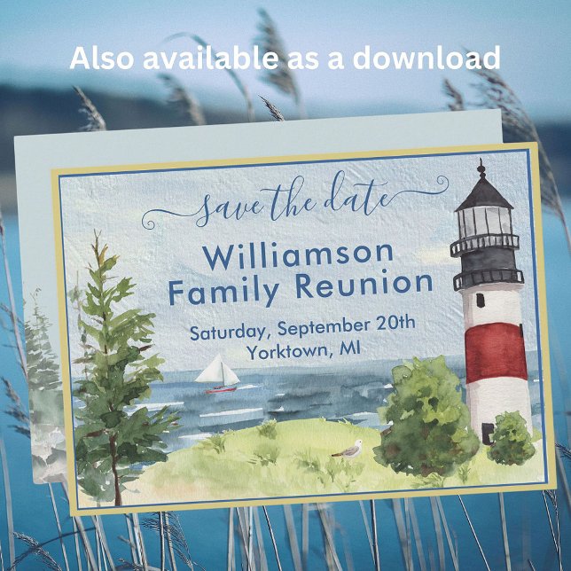 Family Reunion Save the Date Lighthouse QR Code Announcement (Creator Uploaded)